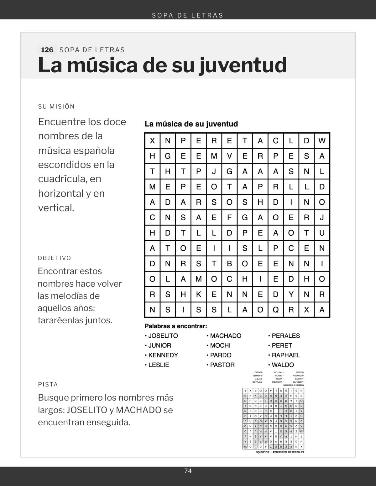 Una sopa de letras, para completar con lápiz